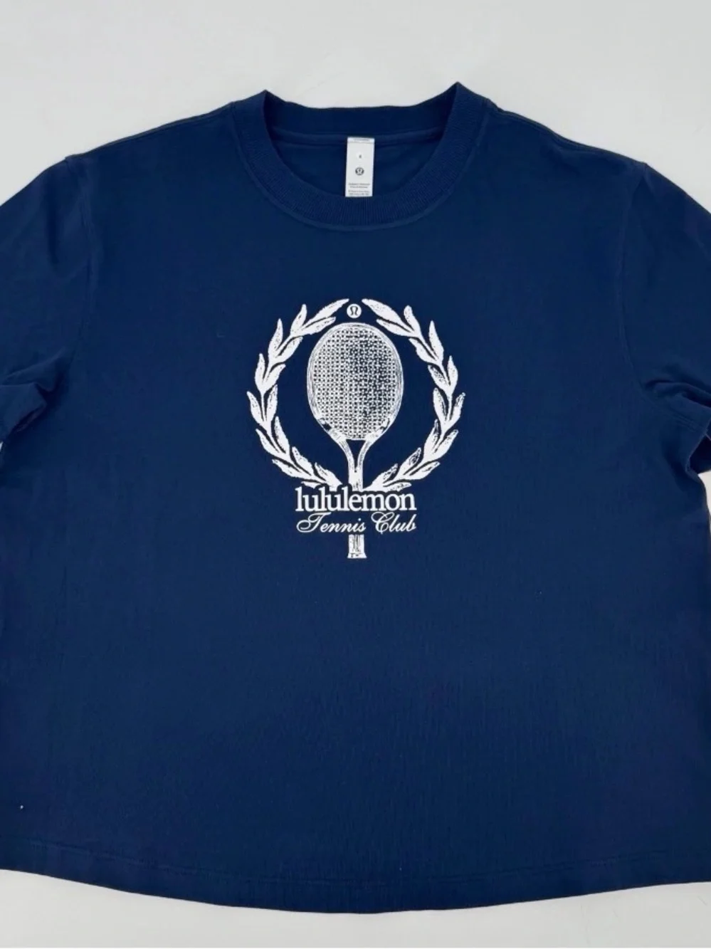 Lululemon Relaxed-Fit Cotton T-Shirt Tennis Club in Club Blue Size 14 - Picture 6 of 7